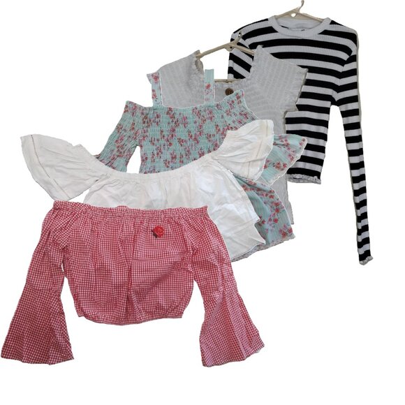 Speechless 5 Pieces Lot Shoulder Off Shirts Girls S-M Multicolor Casual Dressy - Picture 1 of 14